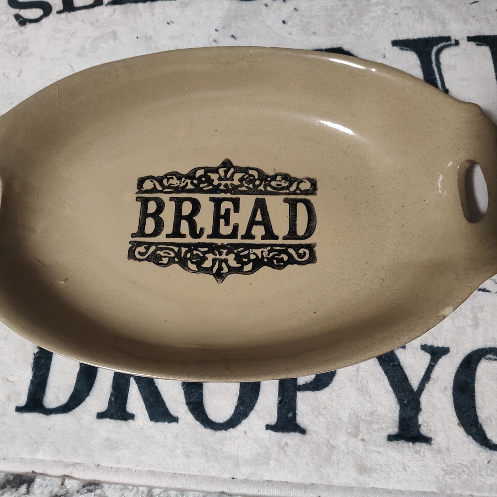 Vintage Moira Pottery English Stoneware Bread Serving Dish Platter England 13”